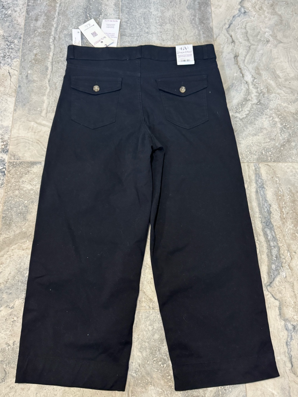 Gloria Vanderbilt Black Cropped Wide Leg Pants - Picture 3 of 6